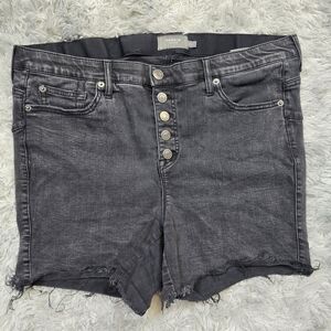 Torrid Black Button-Fly Stretch Top Jean Shorts Size 16
